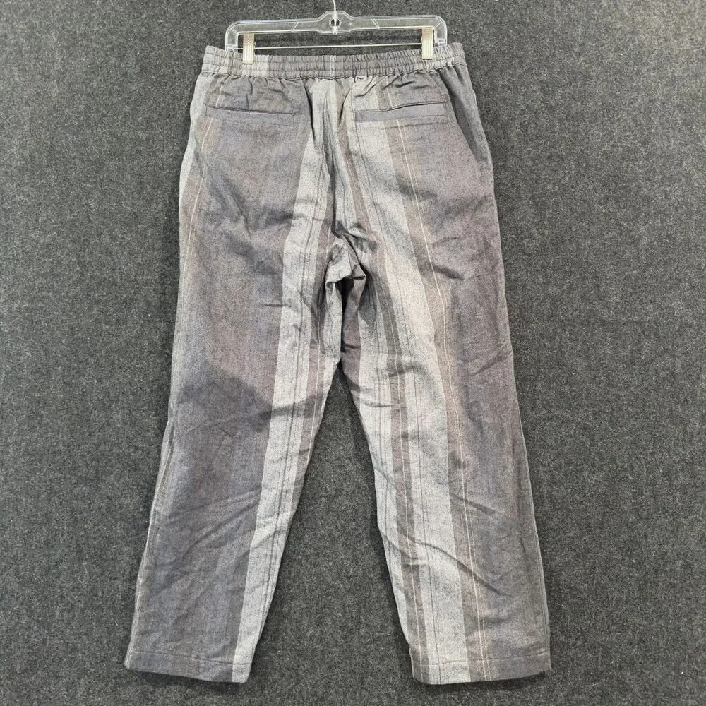 Kith Barrow Pants Men's Small Gray Striped Spring Classics 24 Drawstring